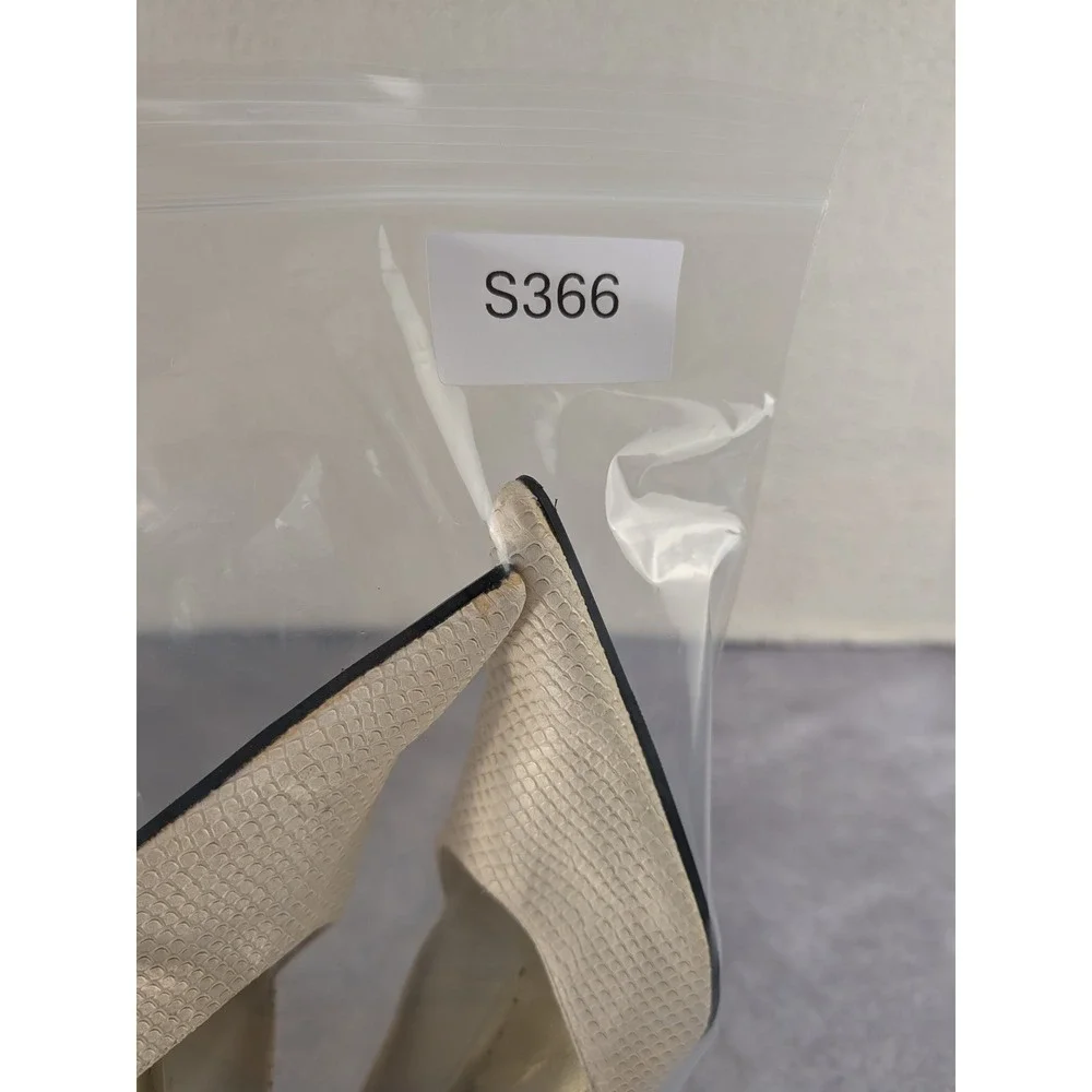 Charlotte Russe Cream Faux Snakeskin Pointed Toe Stiletto Pumps Womens Size 10
